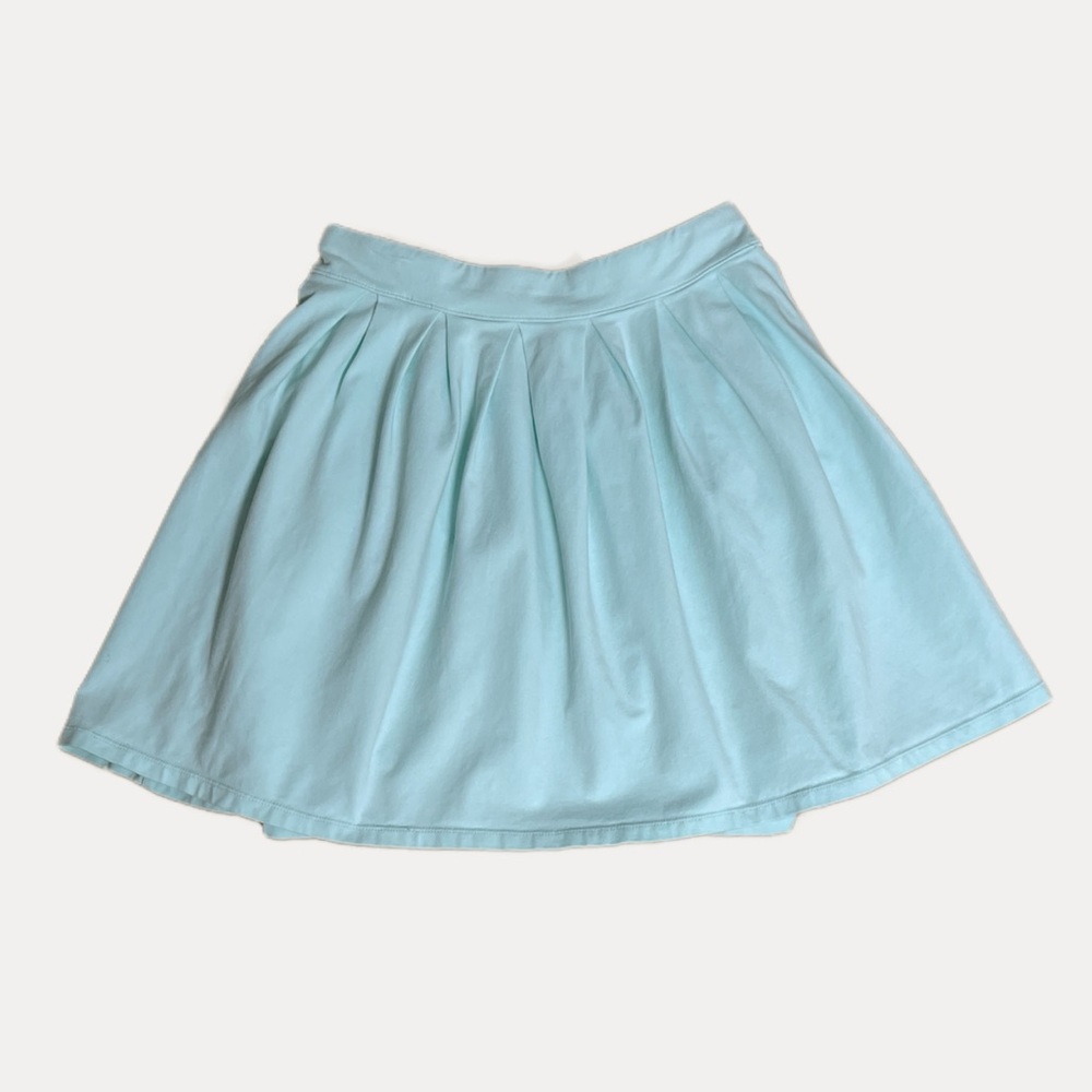 Talula Pleated Mini Skirt Size‎ XS Cotton Blend Pastel Mint Green